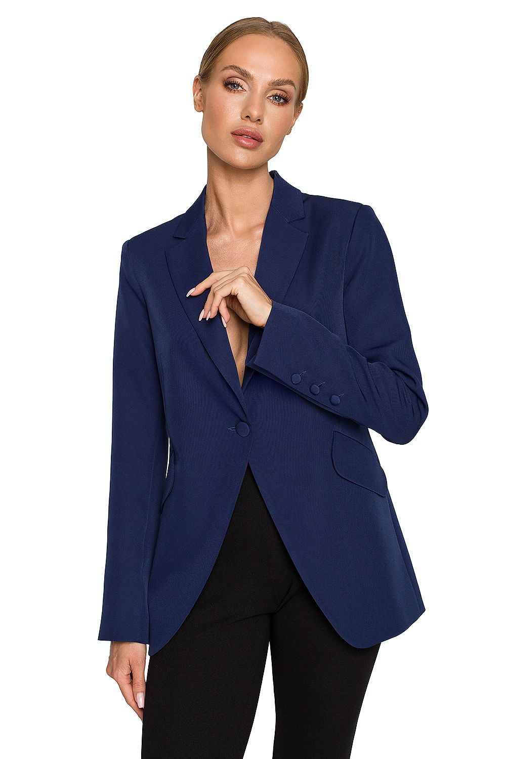 Klassiske Blazer - Moe til dame fra MS StyleHaven, laget av polyester, farge Grønn 2, størrelse M, med long ermer, perfekt til dress