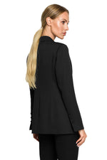 Klassiske Blazer - Moe til dame fra MS StyleHaven, laget av polyester, farge Marineblå, størrelse M, med long ermer, perfekt til dress