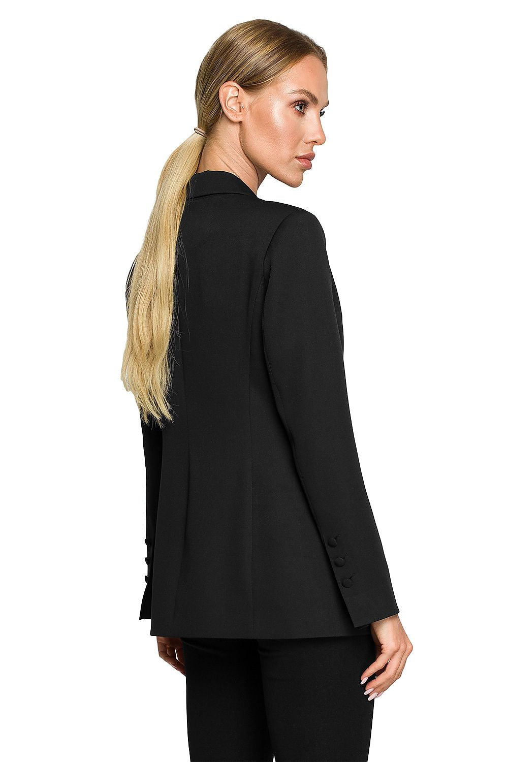 Klassiske Blazer - Moe til dame fra MS StyleHaven, laget av polyester, farge Marineblå, størrelse M, med long ermer, perfekt til dress