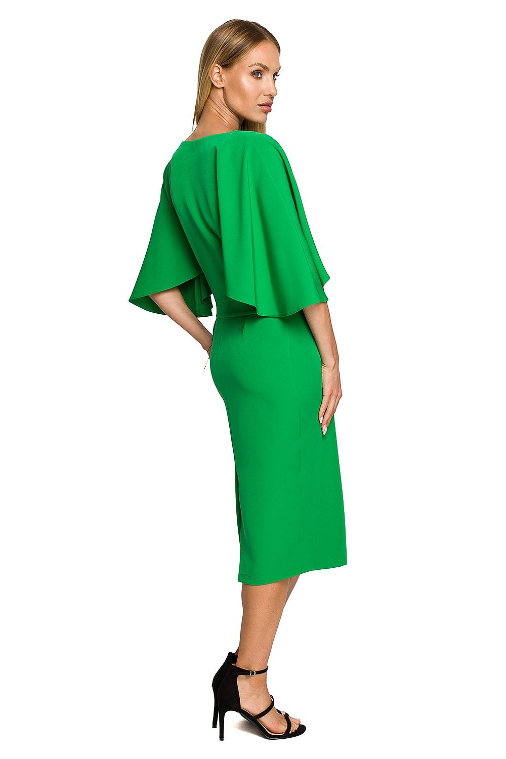 Cocktailkjole Moe til dame fra MS StyleHaven, laget av polyester, farge Grønn, størrelse M, med long ermer, perfekt til dress