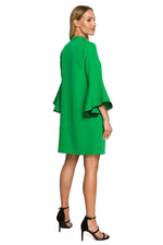 Dagkjole Moe til dame fra MS StyleHaven, laget av polyester, farge Grønn, størrelse M, med long ermer, perfekt til dress
