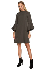 Dagkjole Moe til dame fra MS StyleHaven, laget av polyester, farge Grønn, størrelse XXL, med long ermer, perfekt til dress