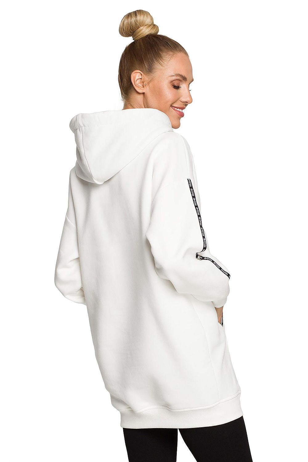 Lang Genser - Moe til dame fra MS StyleHaven, laget av Bomull; polyester, farge beige, størrelse s, med long ermer, perfekt til dress