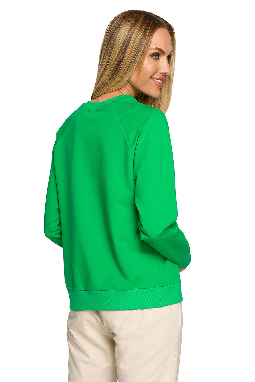Genser - Moe til dame fra MS StyleHaven, laget av Bomull, farge Grønn, størrelse L, med short ermer, perfekt til dress