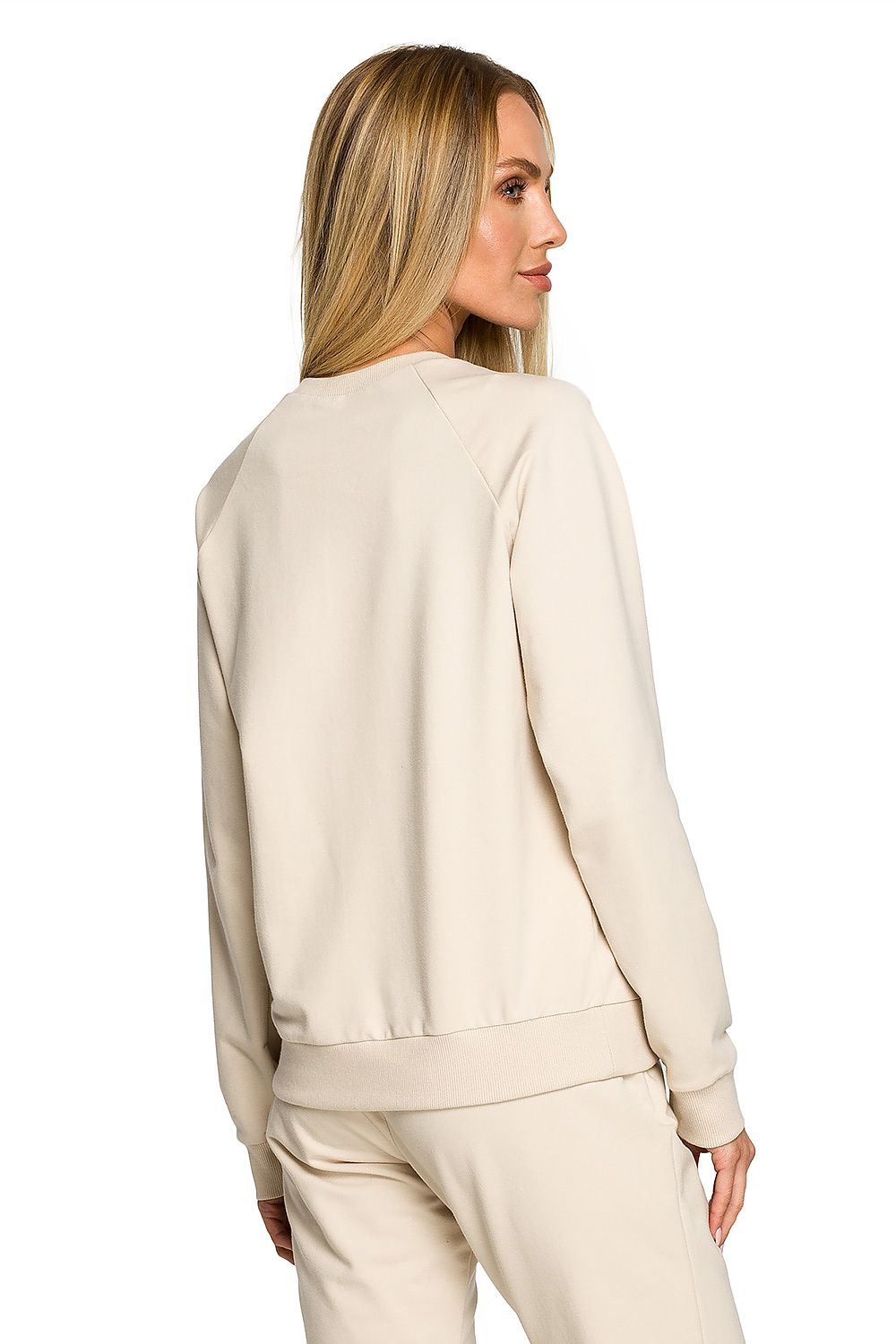 Genser - Moe til dame fra MS StyleHaven, laget av Bomull, farge beige, størrelse s, med short ermer, perfekt til dress