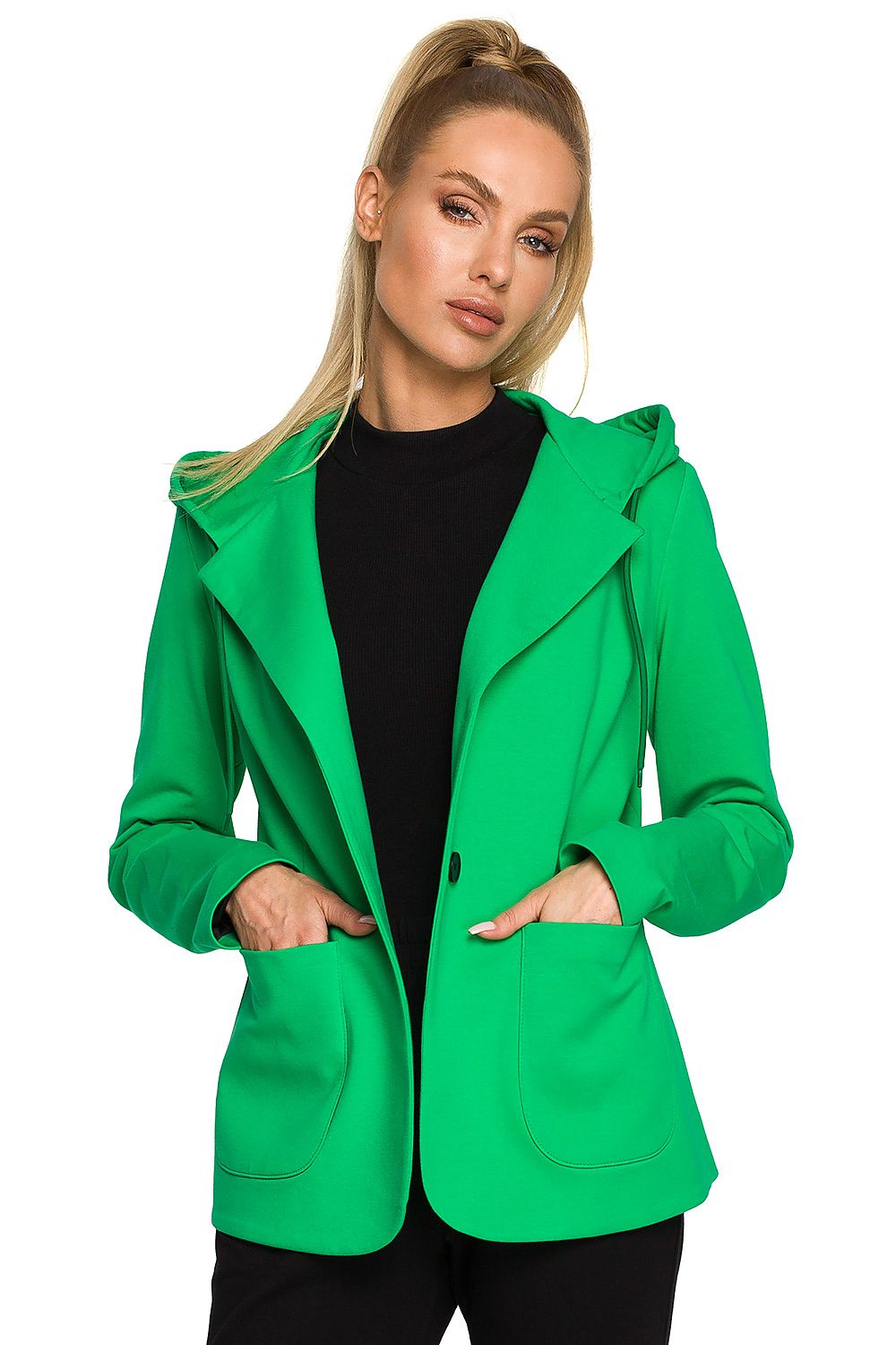 Hette Jakke - Moe til dame fra MS StyleHaven, laget av Bomull, farge Grønn, størrelse s, med long ermer, perfekt til dress