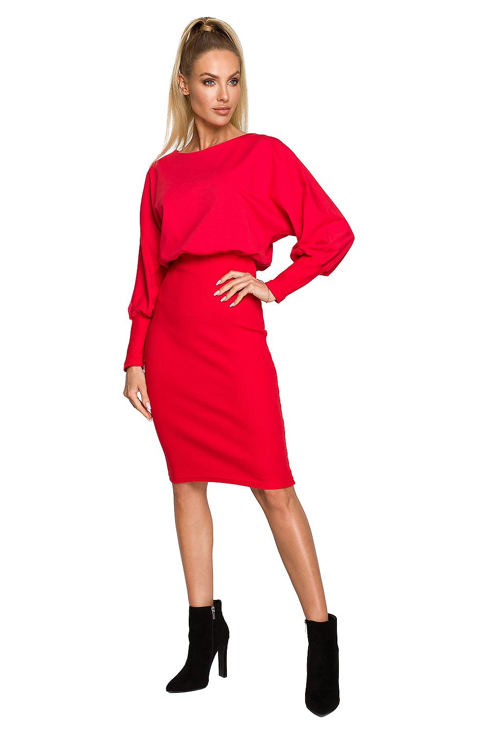Bomull Dagkjole Moe til dame fra MS StyleHaven, laget av Bomull; Elastan-1, farge Grønn, størrelse XXL, med long ermer, perfekt til casual; dress