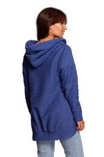 BeWear Warm Sweatshirt-Tunika med hette og krage til dame fra MS StyleHaven, laget av Bomull; polyester, farge Rosa, størrelse M, med short ermer, perfekt til dress