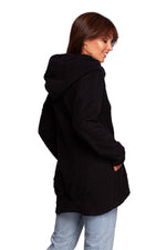 BeWear Warm Sweatshirt-Tunika med hette og krage til dame fra MS StyleHaven, laget av Bomull; polyester, farge Rosa, størrelse XXL, med short ermer, perfekt til dress