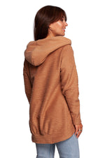 BeWear Warm Sweatshirt-Tunika med hette og krage til dame fra MS StyleHaven, laget av Bomull; polyester, farge Marineblå, størrelse L, med short ermer, perfekt til dress