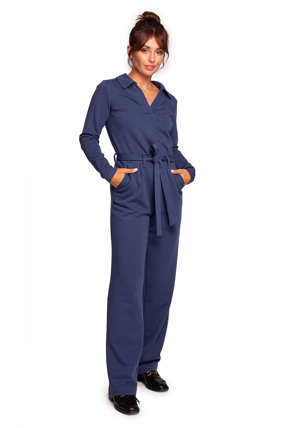 Jumbsuit dress - BeWear til dame fra MS StyleHaven, laget av Bomull; polyester, farge Fiolett, størrelse XXL, med long ermer, perfekt til dress
