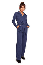 Jumbsuit dress - BeWear til dame fra MS StyleHaven, laget av Bomull; polyester, farge Fiolett, størrelse XXL, med long ermer, perfekt til dress