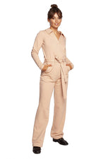 Jumbsuit dress - BeWear til dame fra MS StyleHaven, laget av Bomull; polyester, farge Grønn, størrelse XL, med long ermer, perfekt til dress