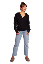 Elegant drapert hettegenser - BeWear til dame fra MS StyleHaven, laget av Bomull, farge Rød, størrelse L, med long ermer, perfekt til dress