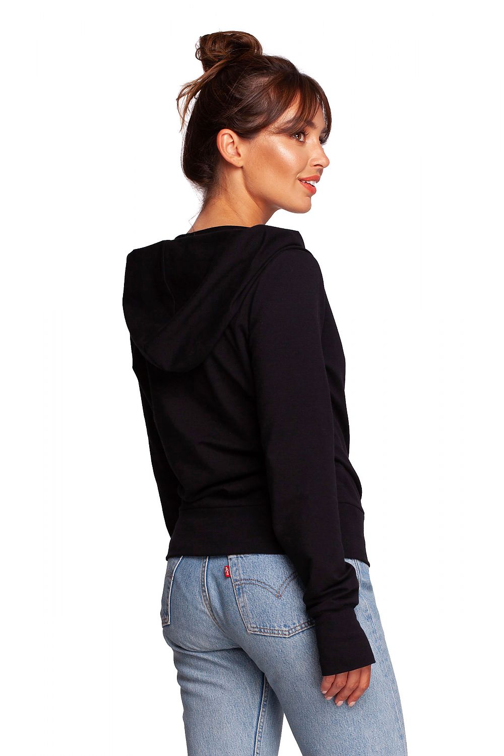Elegant drapert hettegenser - BeWear til dame fra MS StyleHaven, laget av Bomull, farge Rød, størrelse XL, med long ermer, perfekt til dress
