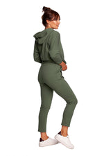 Zip Effect – strukturstrikkede joggebukser med edgy detaljer - BeWear til dame fra MS StyleHaven, laget av Bomull; polyester, farge Rosa, størrelse XL, med long ermer, perfekt til dress
