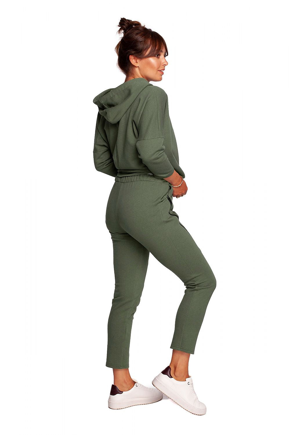 Zip Effect – strukturstrikkede joggebukser med edgy detaljer - BeWear til dame fra MS StyleHaven, laget av Bomull; polyester, farge Rosa, størrelse XL, med long ermer, perfekt til dress