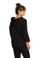 Avslappet trapes hettegenser fra BeWear til dame fra MS StyleHaven, laget av Bomull; polyester, farge Svart, størrelse 2XL/3XL, med long ermer, perfekt til dress