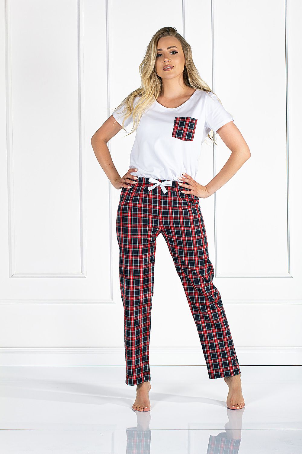 Pyjamas Momenti Per Me til dame fra MS StyleHaven, laget av Bomull, farge Hvit, størrelse s, med long ermer, perfekt til casual; dress