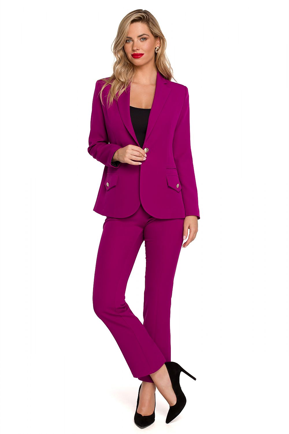 Jakke Makover til dame fra MS StyleHaven, laget av polyester, farge Fiolett, størrelse M, med long ermer
