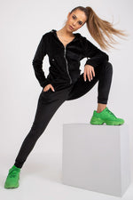 Sett - Relevance til dame fra MS StyleHaven, laget av Viskose, farge Svart, størrelse S, med 45720 ermer, perfekt til casual; dress