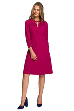 Dagkjole Stylove til dame fra MS StyleHaven, laget av polyester; Viskose; Elastan-1, farge Grønn, størrelse L, med lang ermer, perfekt til dress