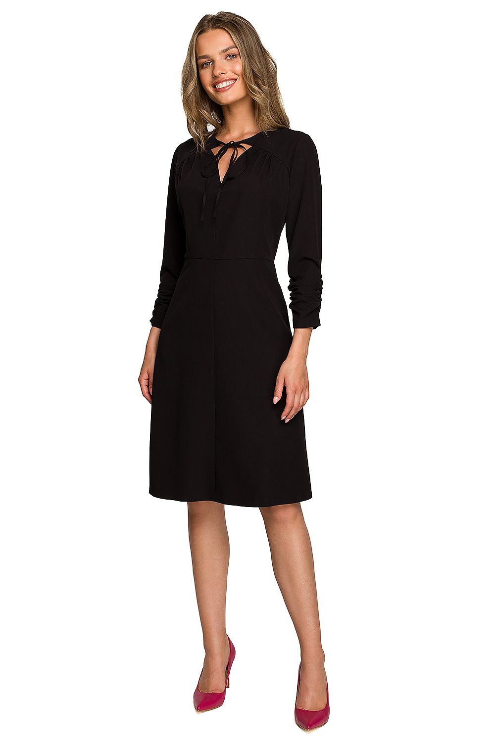 Dagkjole Stylove til dame fra MS StyleHaven, laget av polyester; Viskose; Elastan-1, farge Grønn, størrelse XXL, med lang ermer, perfekt til dress