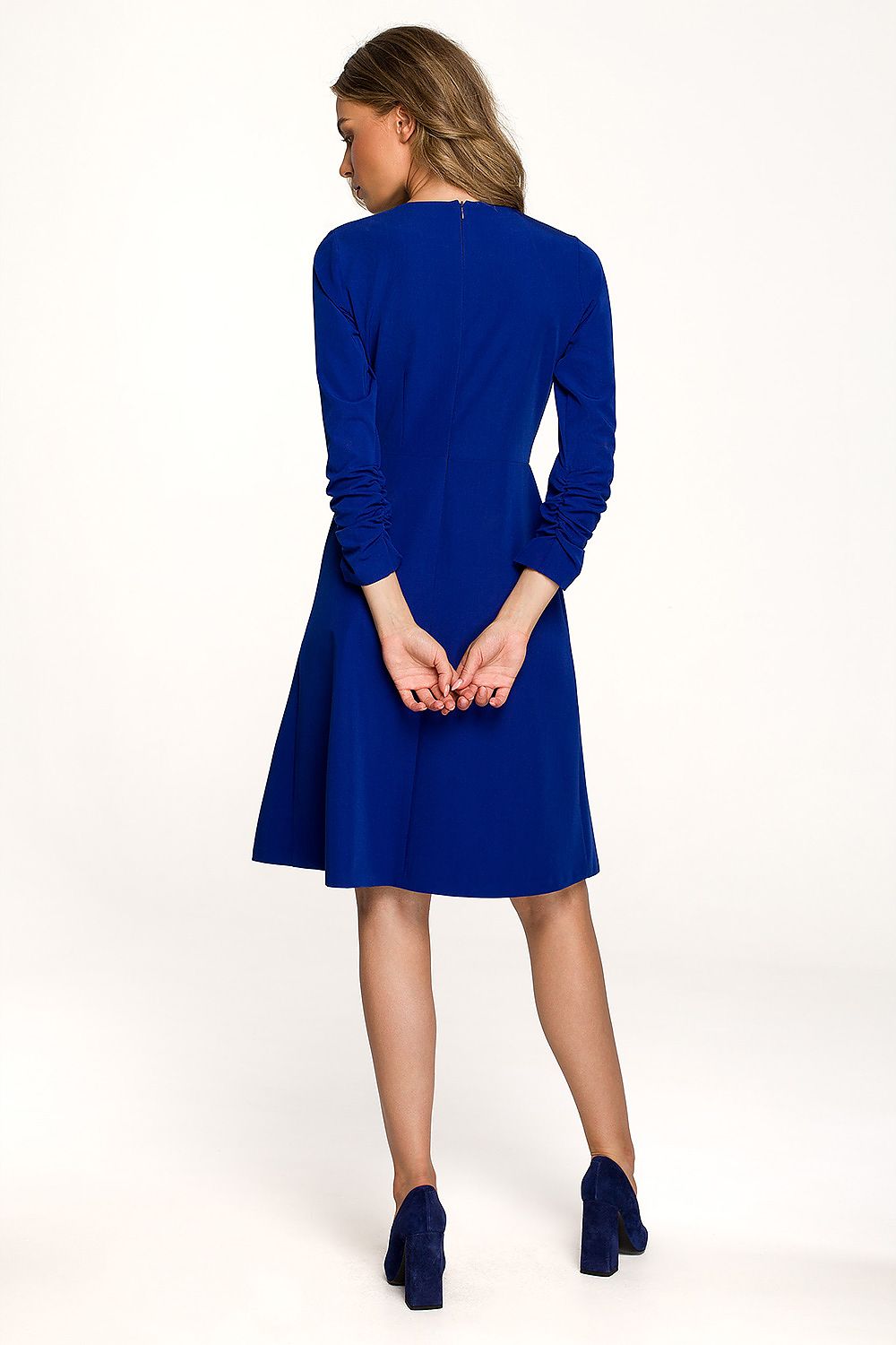 Dagkjole Stylove til dame fra MS StyleHaven, laget av polyester; Viskose; Elastan-1, farge Fiolett, størrelse L, med lang ermer, perfekt til dress