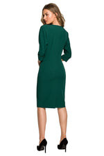 Dagkjole Stylove til dame fra MS StyleHaven, laget av polyester; Viskose; Elastan-1, farge Grønn, størrelse M, med lang ermer, perfekt til dress