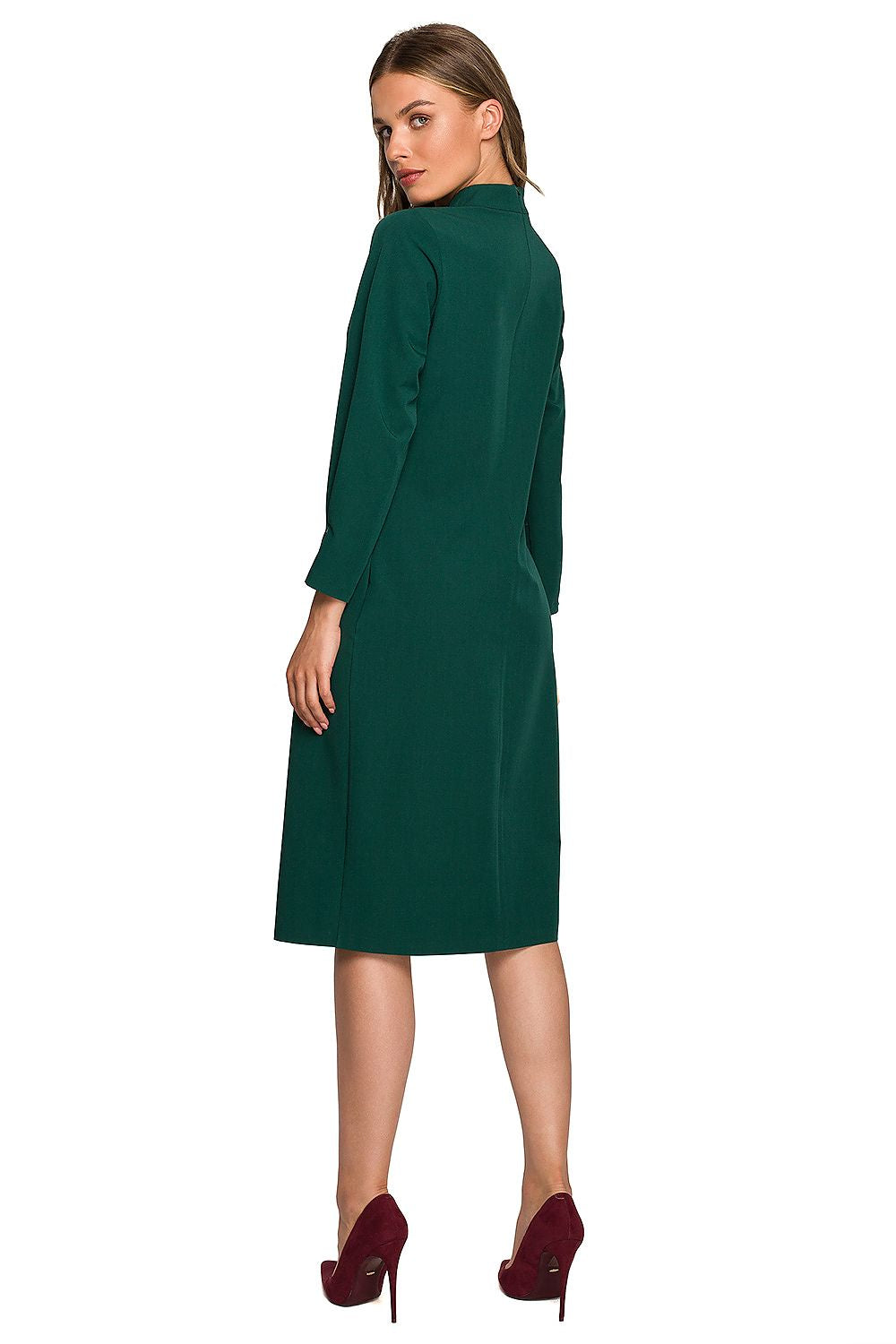 Dagkjole Stylove til dame fra MS StyleHaven, laget av polyester; Viskose; Elastan-1, farge Grønn, størrelse M, med 3-4; long ermer, perfekt til dress
