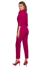 Jumpsuit Stylove til dame fra MS StyleHaven, laget av polyester; Viskose; Elastan-1, farge Grønn, størrelse XL, med lang ermer, perfekt til dress