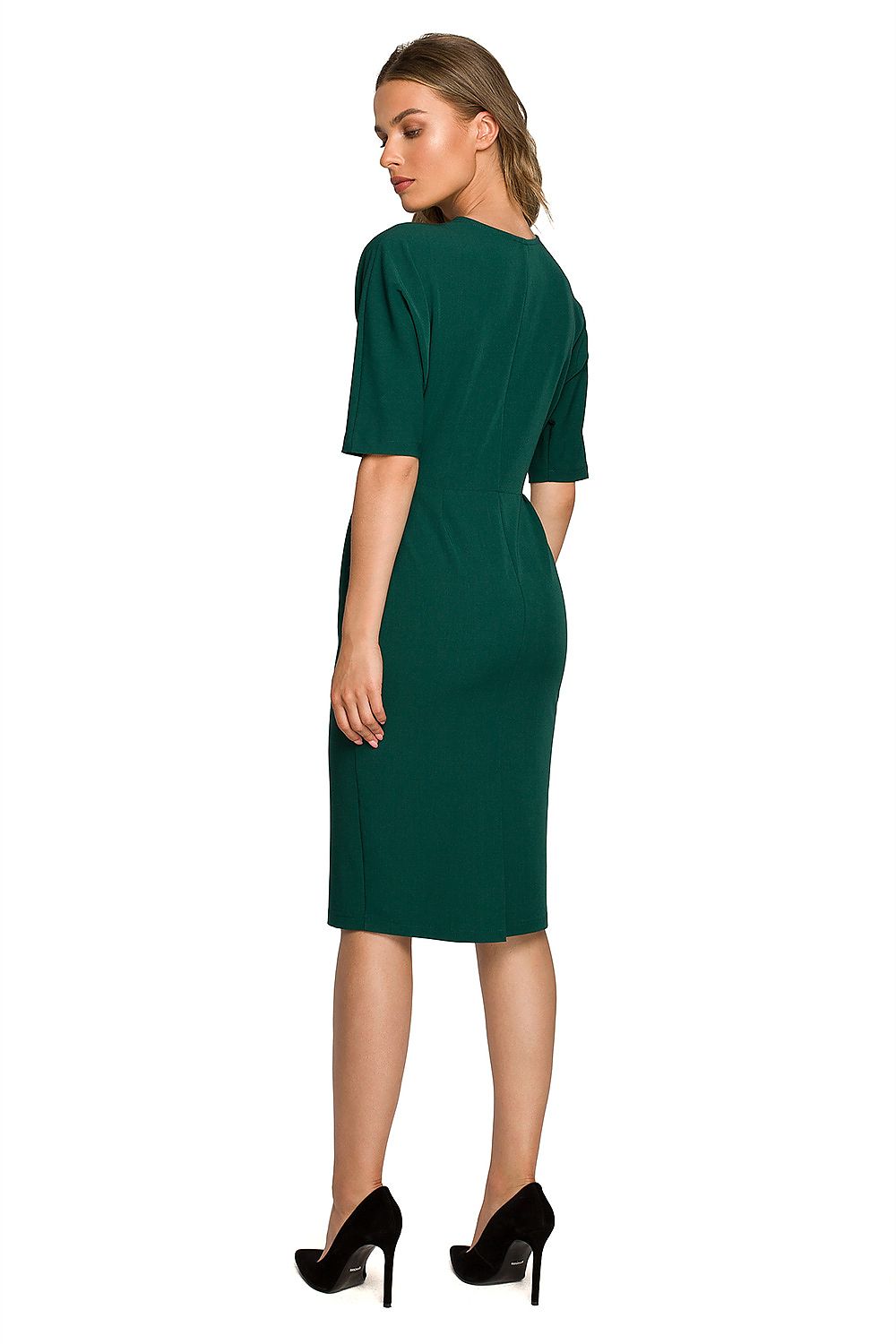 Dagkjole Stylove til dame fra MS StyleHaven, laget av polyester; Viskose; Elastan, farge Grønn, størrelse M, med short ermer, perfekt til dress
