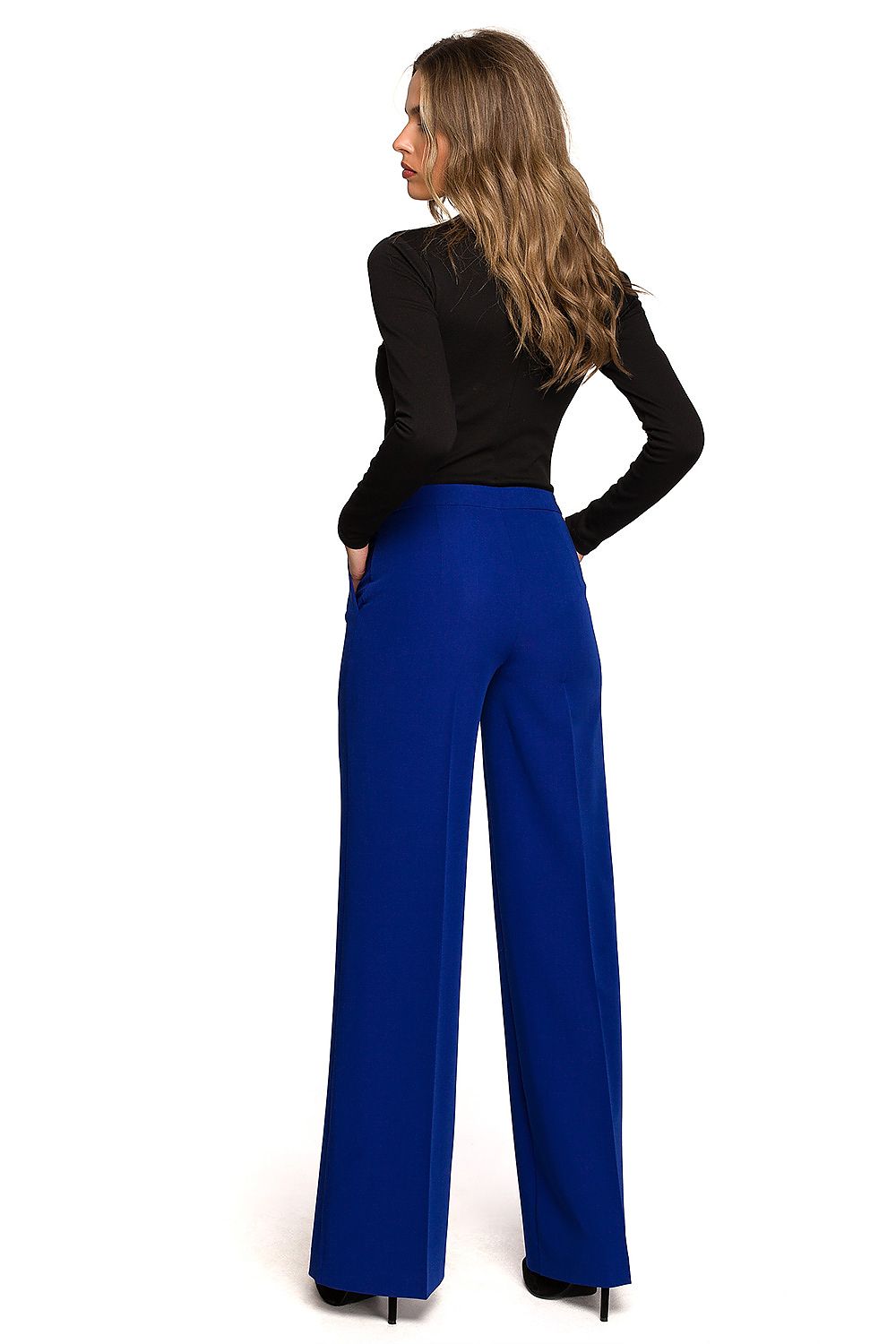 Damebukser Stylove til dame fra MS StyleHaven, laget av polyester; Viskose; Elastan, farge Fiolett, størrelse L, med long ermer, perfekt til dress