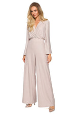 Jumpsuit - Moe til dame fra MS StyleHaven, laget av polyester, farge Grønn, størrelse L, med long ermer, perfekt til dress