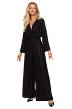 Jumpsuit - Moe til dame fra MS StyleHaven, laget av polyester, farge beige, størrelse M, med long ermer, perfekt til dress