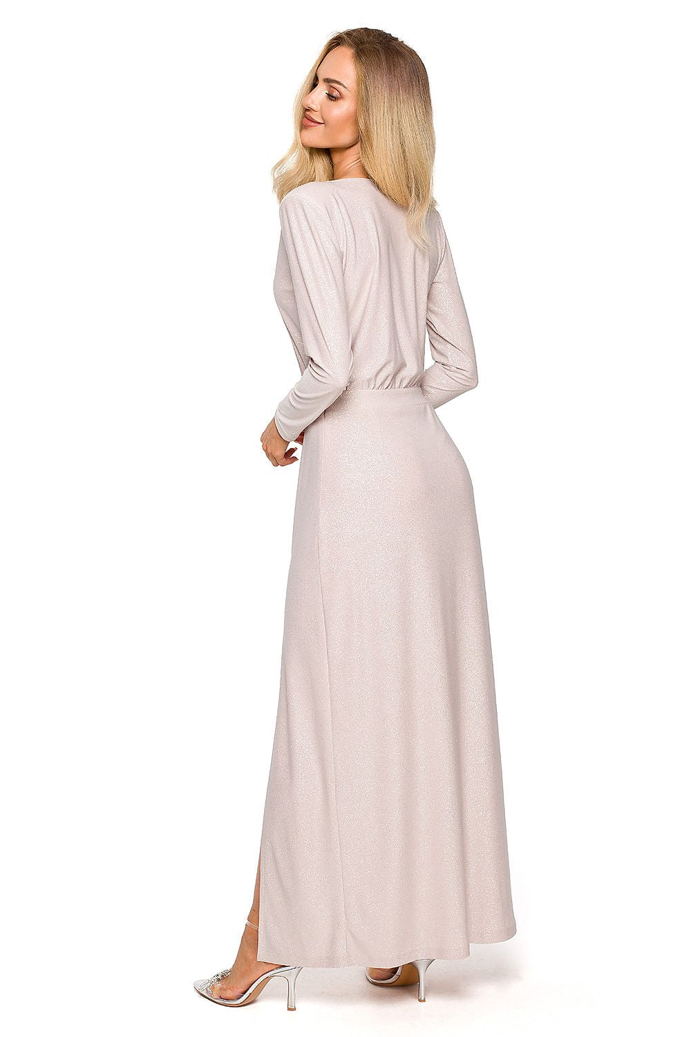 Aftenkjole - Moe til dame fra MS StyleHaven, laget av polyester, farge Grønn, størrelse XL, med long ermer, perfekt til dress