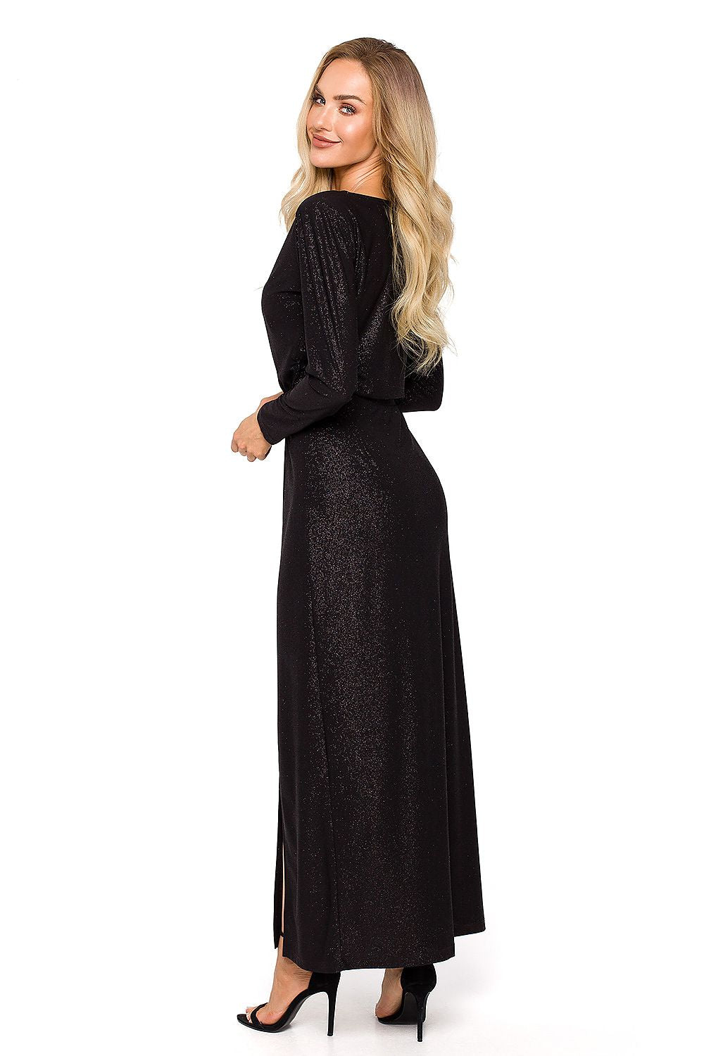 Aftenkjole - Moe til dame fra MS StyleHaven, laget av polyester, farge beige, størrelse L, med long ermer, perfekt til dress