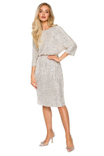 Aftenkjole Moe til dame fra MS StyleHaven, laget av polyester, farge beige, størrelse M, med 45720 ermer, perfekt til dress