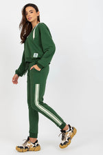 Sett - Relevance til dame fra MS StyleHaven, laget av Bomull, farge Grønn, størrelse S/M, med 45720 ermer, perfekt til casual; dress