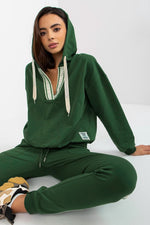 Sett - Relevance til dame fra MS StyleHaven, laget av Bomull, farge Grønn, størrelse S/M, med 45720 ermer, perfekt til casual; dress
