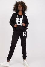 Sett - Relevance til dame fra MS StyleHaven, laget av Bomull, farge Svart, størrelse S/M, med 45720 ermer, perfekt til casual; dress