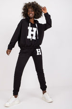 Sett - Relevance til dame fra MS StyleHaven, laget av Bomull, farge Svart, størrelse S/M, med 45720 ermer, perfekt til casual; dress