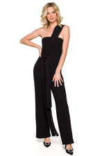 Dress Makover til dame fra MS StyleHaven, laget av Elastan; polyester, farge Svart, størrelse s, med one-shoulder; sleeveless ermer