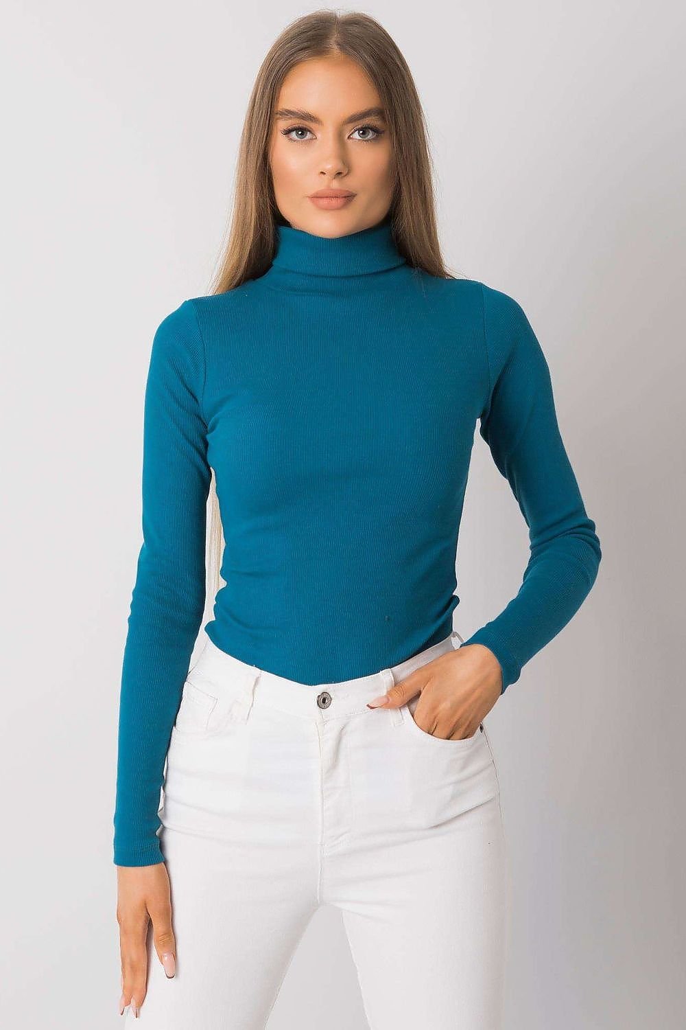Turtleneck Rue Paris til dame fra MS StyleHaven, laget av Bomull, farge Brun, størrelse S/M, med sleeveless; 3-4 ermer, perfekt til casual; dress