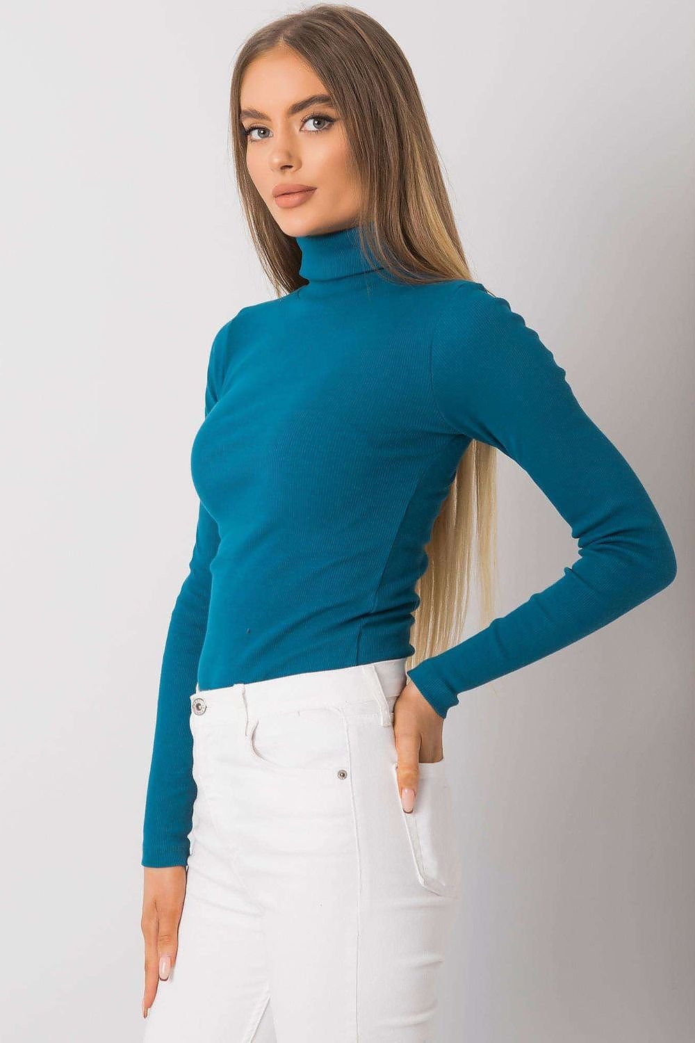 Turtleneck Rue Paris til dame fra MS StyleHaven, laget av Bomull, farge Brun, størrelse L/XL, med sleeveless; 3-4 ermer, perfekt til casual; dress