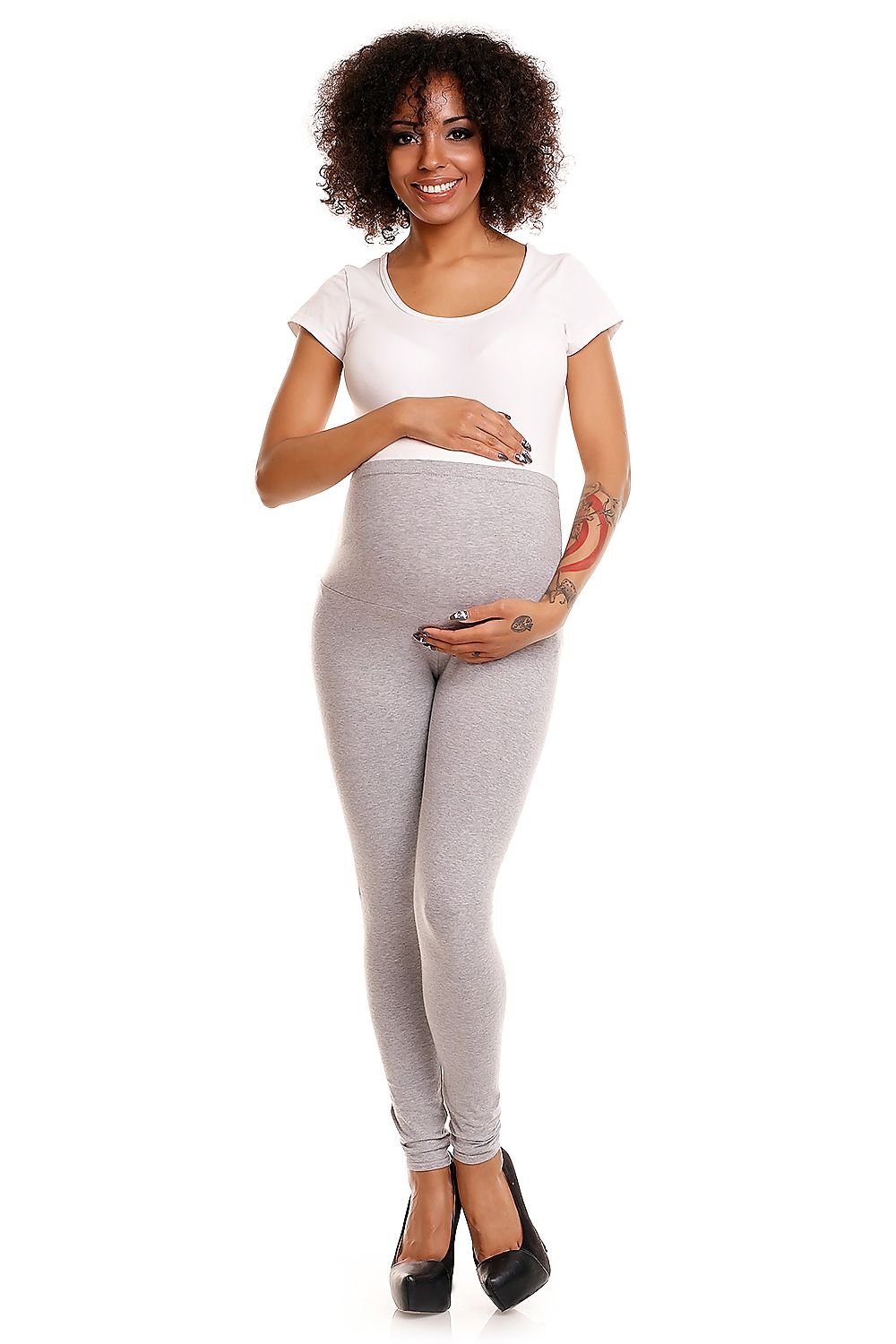 Blissful Bump Leggings fra PeeKaBoo til dame fra MS StyleHaven, laget av Bomull; Elastan, farge Grå, størrelse S/M, med 45720 ermer, bukselengde long; other, perfekt til casual; dress