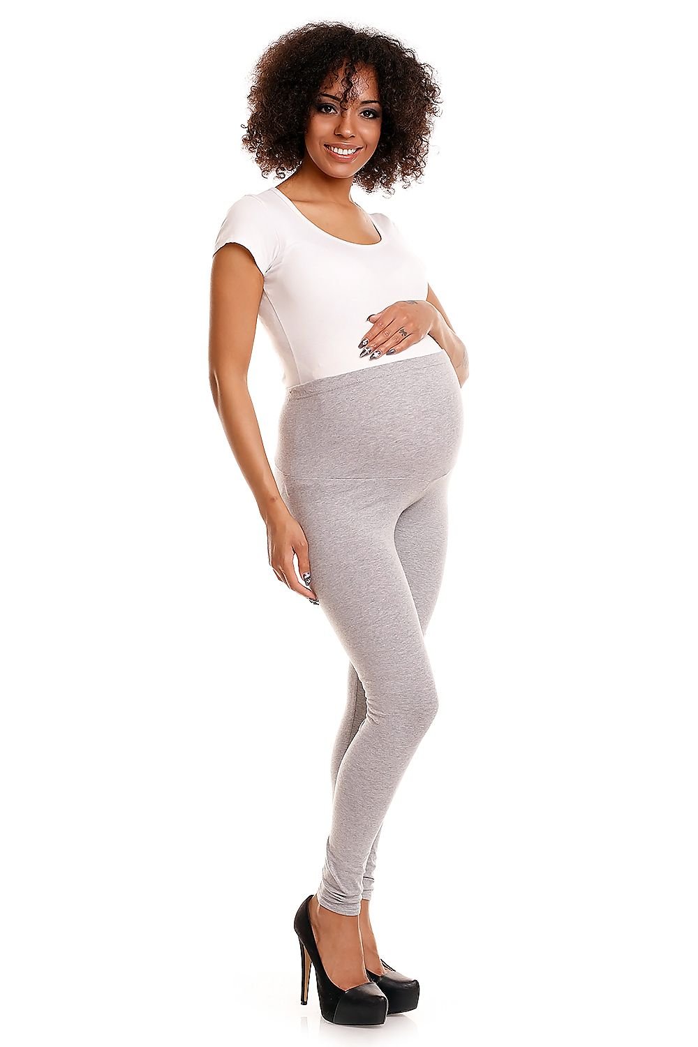Blissful Bump Leggings fra PeeKaBoo til dame fra MS StyleHaven, laget av Bomull; Elastan, farge Grå, størrelse L/XL, med 45720 ermer, perfekt til casual; dress