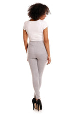Blissful Bump Leggings fra PeeKaBoo til dame fra MS StyleHaven, laget av Bomull; Elastan, farge Grå, størrelse 2XL/3XL, med 45720 ermer, perfekt til casual; dress