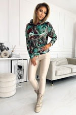 Kenguru hettegenser til dame fra MS StyleHaven, laget av polyester; Viskose, farge Blå, størrelse XXL, med long; short ermer, perfekt til casual; dress