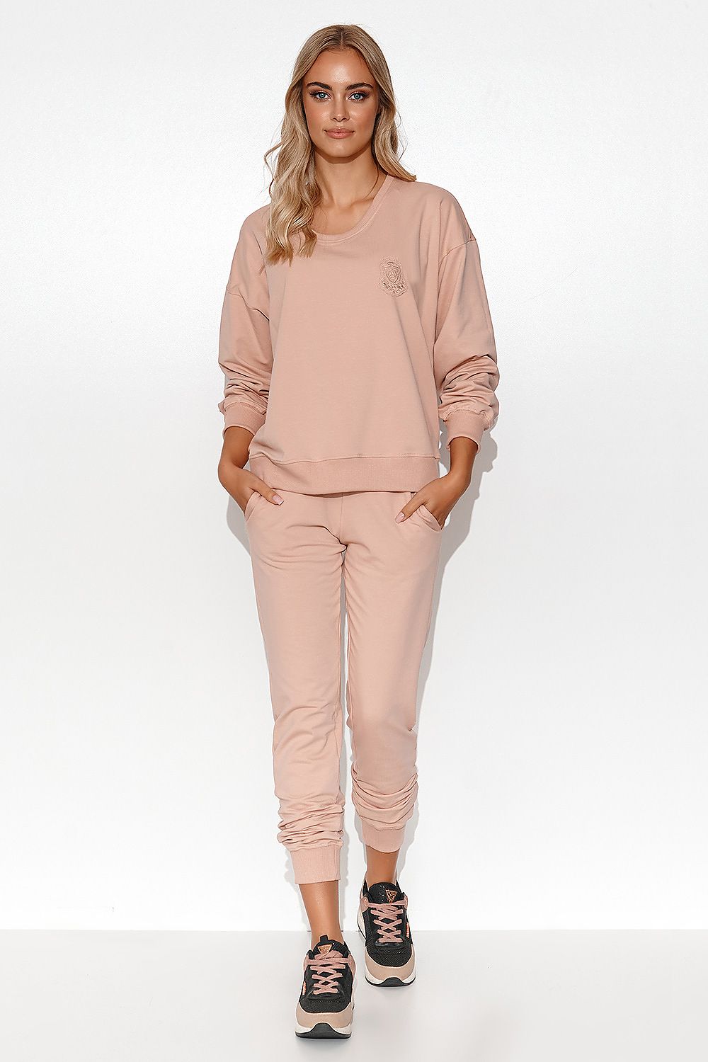Sett Makadamia til dame fra MS StyleHaven, laget av Bomull, farge Rosa, størrelse 36/38, med long ermer, perfekt til casual; dress